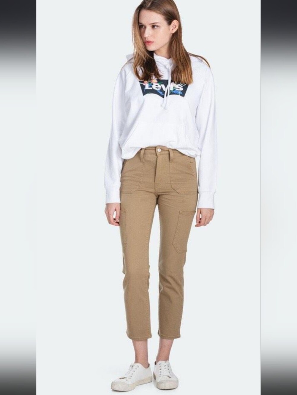 Levi's 724 High Rise Ankle Crop Jeans in Tan